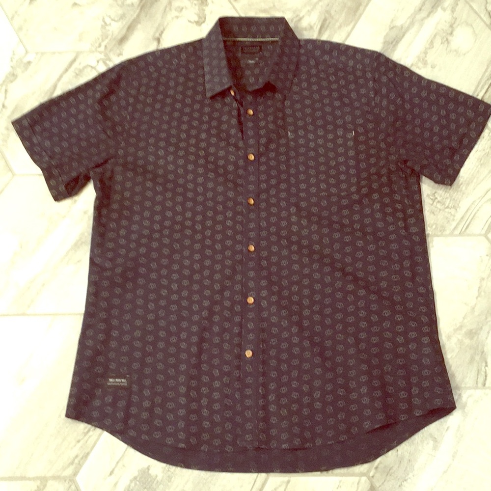 Men’s 7 Diamonds Crystal Film Woven Shirt